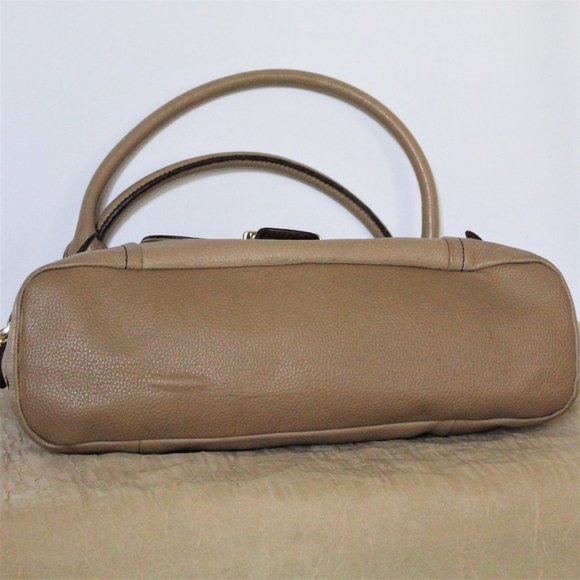 Franco Sarto Dark Beige Leather Handbag - Picture 3 of 9